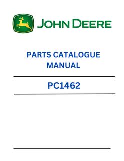 John Deere 1207 Mower conditioner Parts catalog PC1462 — actual manual cover