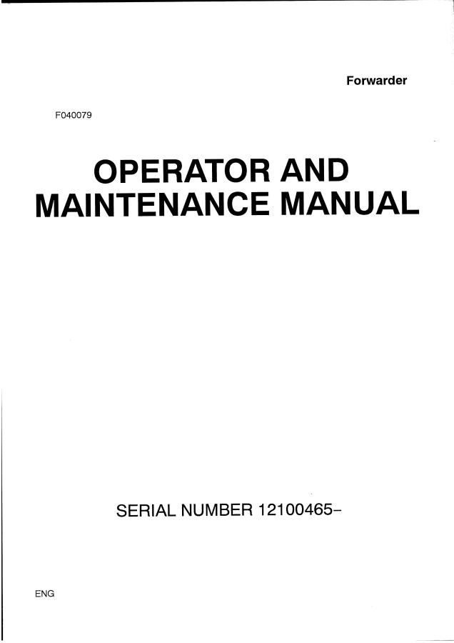 John Deere 1210B Forwarder Operator And Maintenance Manual F040079 — actual manual cover