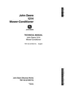 John Deere 1214 Mower-conditioner Technical manual TM1132 — actual manual cover