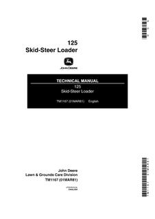 John Deere 125 Skid-Steer Loader Technical Manual — actual manual cover