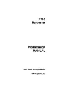 John Deere 1263 Harvester Workshop manual TM1962 — actual manual cover