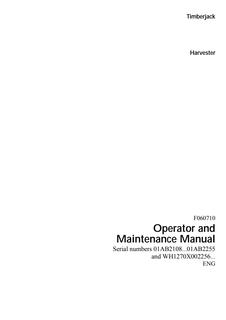 John Deere 1270C Harvester Operator And Maintenance Manual F060710 — actual manual cover
