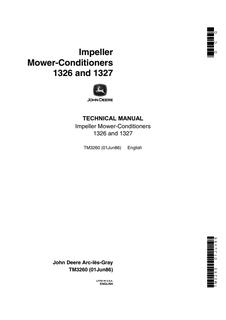 John Deere 1326, 1327 Impeller mower-conditioner Technical manual TM3260 — actual manual cover