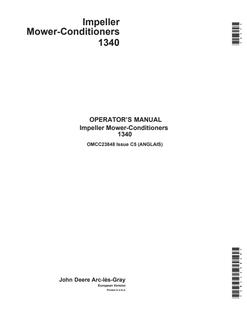 John Deere 1340 Mower-Conditioner Operator Manual OMCC23848 — actual manual cover