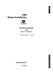 John Deere 1380 Mower-Conditioner Technical Manual — actual manual cover