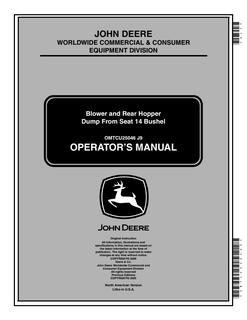 John Deere 14 bushel Blower / hopper Operator manual OMTCU25046 — actual manual cover