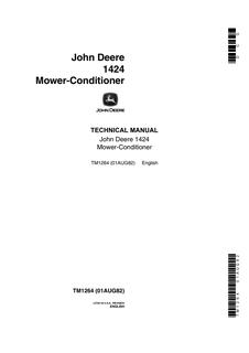 John Deere 1424 Mower-conditioner Technical manual TM1264 — actual manual cover