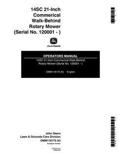 John Deere 14SC 21-inch Commercial Walk-behind rotary mower Operator's manual OMM118175 — actual manual cover
