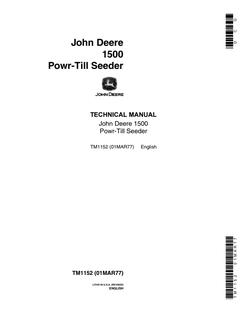 John Deere 1500 Powr-Till seeder Technical manual — actual manual cover