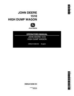 John Deere 1510 High Dump Wagon Operator Manual OMGA10390 — actual manual cover