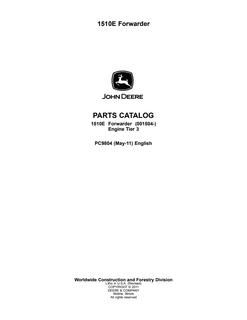John Deere 1510E Forwarder Parts Catalog — actual manual cover