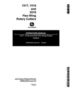 John Deere 1517, 1518, 2018 Flex- Wing Rotary Cutter Flex-Wing rotary cutter Operator manual OMW43402 — actual manual cover