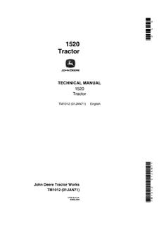 John Deere 1520 Tractor Technical Manual — actual manual cover