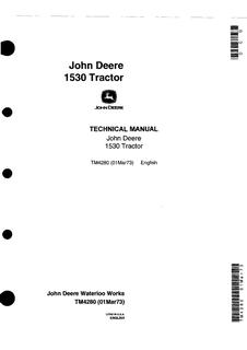 John Deere 1530 Tractor Technical manual TM4280 — actual manual cover