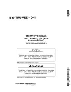 John Deere 1530 TRU-VEE Drill TRU-VEE drill Operator manual OMA81356 — actual manual cover