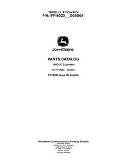 John Deere 160GLC Excavator Parts catalog PC10253 — actual manual cover