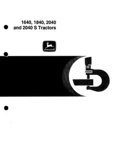 John Deere 1640, 1840, 2040 and 2040S Tractors Manual — actual manual cover