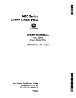 John Deere 1650 Series Drawn Chisel Plow Drawn chisel plow Operator manual OMN200328 — actual manual cover