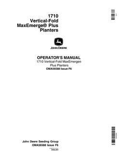 John Deere 1710 Planter Operator Manual OMA56588 — actual manual cover