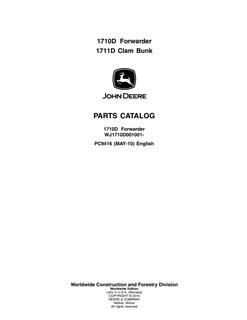 John Deere 1710D Forwarder and 1711D Clam Bunk Parts Catalog — actual manual cover