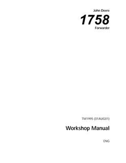 John Deere 1758 Forwarder Workshop manual TM1995 — actual manual cover