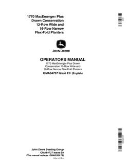 John Deere 1770 Planter Operator Manual OMA64737 — actual manual cover