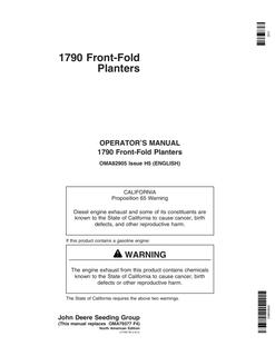John Deere 1790 Planter Operator Manual OMA82905 — actual manual cover