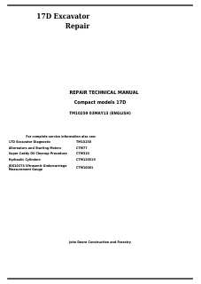 John Deere 17D Compact Excavator Repair Technical Manual (TM10259) — actual manual cover
