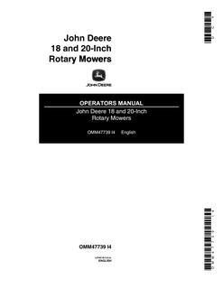 John Deere 18 and 20-Inch Rotary mower Operator manual OMM47739 — actual manual cover