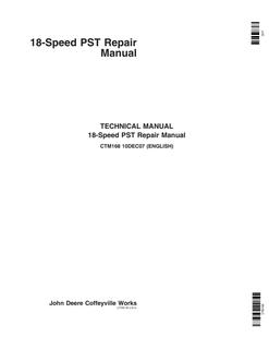 John Deere 18-Speed PST Repair Manual — actual manual cover