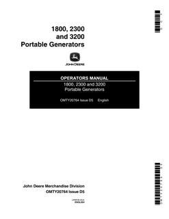 John Deere 1800, 2300, 3200 Operator Manual OMTY20764 — actual manual cover