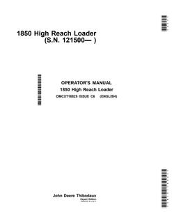 John Deere 1850 High-reach loader Operator manual OMCXT18825 — actual manual cover