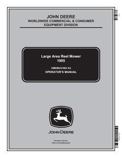 John Deere 1905 Large-area reel mower Operator manual OMDMU21002 — actual manual cover