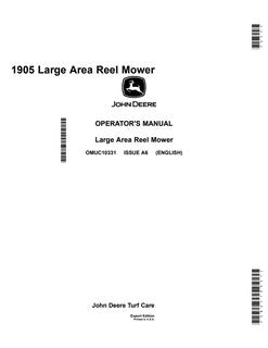 John Deere 1905 Large-area reel mower Operator manual OMUC10331 — actual manual cover