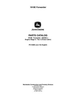 John Deere 1910E Forwarder Forwarder Parts catalog PC12580 — actual manual cover
