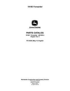John Deere 1910E Forwarder Parts catalog PC10355 — actual manual cover