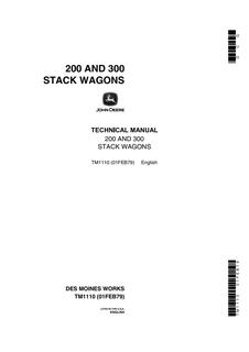 John Deere 200, 300 Stack wagon Technical manual TM1110 — actual manual cover