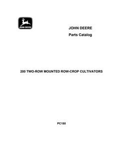 John Deere 200 Cultivator Parts catalog PC180 — actual manual cover