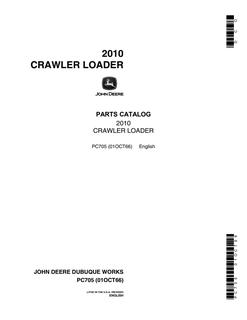 John Deere 2010 Crawler Loader Parts Catalog — actual manual cover
