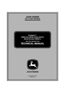 John Deere 2020A, 2030A ProGator Utility Vehicle Technical Manual TM117819 — actual manual cover