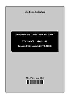 John Deere 2027R, 2032R Compact utility tractor Technical manual TM127119 — actual manual cover