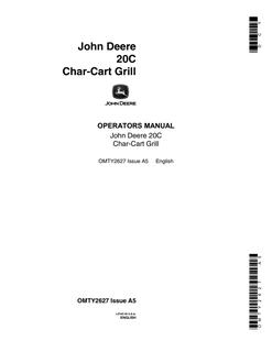 John Deere 20C Char-Cart Grill Operator manual OMTY2627 — actual manual cover