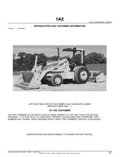 John Deere 210LE Landscape loader Parts catalog PC2598 — actual manual cover