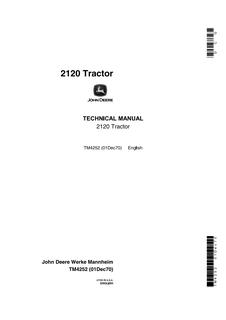 John Deere 2120 Tractor Technical manual TM4252 1970-12-01 — actual manual cover