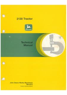 John Deere 2130 Tractor Technical manual TM-4272 — actual manual cover