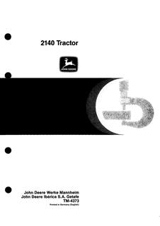 John Deere 2140 Tractor Technical manual TM4373 — actual manual cover