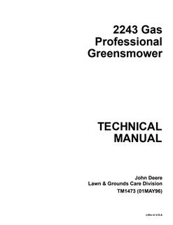 John Deere 2243 Gas Professional greensmower Technical manual TM1473 — actual manual cover