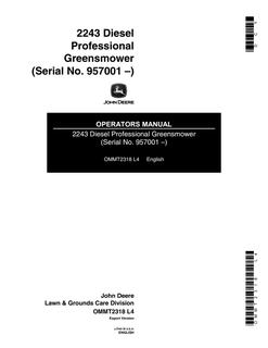 John Deere 2243 Professional Greensmower Operator Manual OMMT2318 — actual manual cover