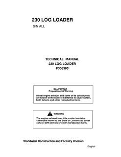 John Deere 230 Log loader Technical manual F306363 — actual manual cover
