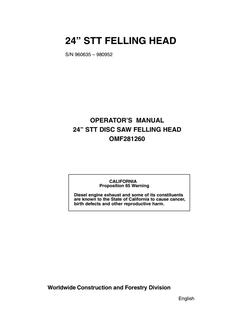 John Deere 24 in STT Disc Saw Felling Head Operator manual OMF281260 — actual manual cover